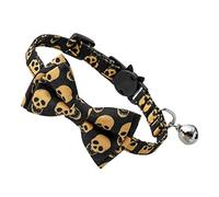 ROMISBABA 1pc Halloween Cat Dog Collar Spooky Skull Design Pet Costume Necklace for Halloween Parties and Photos Great for Cats and Dogs