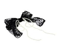 ROMISBABA 1pc Lace Large Bowknot Hair Clip for Women and Elegant Black Bow Barrette Hairpin Stylish Hair Accessory for Parties Weddings Daily Wear School Bows
