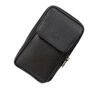 ROMISBABA 1pc Multi-Functional Leather Waist Bag for Outdoor Travel and Shopping Stylish Mobile Phone Holder and Practical Design Black