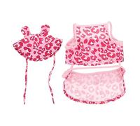 ROMISBABA 1set Dog Swimsuit for Breathable Pet Beach Apparel Cute Hat for Puppy Birthday Parties and Fashion Shows and Easy to Clean Leopard Print Design