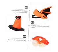 ROMISBABA 1set Halloween Pet Bat Wing Pumpkin Hat and Bow Tie Costume for Dogs and Cats and Comfortable Party Supplies for Pet Dress-up and Halloween Celebrations