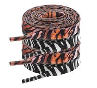 ROMISBABA 2 Pairs Animal Print Flat Polyester Shoelaces for Sport Shoes and Boots, Thin Flat Shoe Laces with Zebra and Tiger Patterns, for Casual Outings and Parties to Enhance Footwear