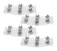 ROMISBABA 2 Pairs Anti-slip Ice Cleats for Shoes with 7-tooth Galvanized Iron Spikes, Elastic Fit Silicone and Tpe Snow Grips for Boots, for Skiing and Outdoor Activities on Icy Roads