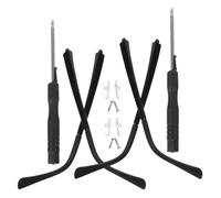 ROMISBABA 2 Pairs Black Glossy Glasses Arms Replacement Eyeglass Temple Legs Repair Parts Compatible with Universal Frames for Eye Protection Accessories