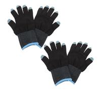 ROMISBABA 2 Pairs Blue Anti-sweat Touchscreen Gaming Gloves, Breathable Electronic Finger Sleeves for Mobile Game Players, One Size