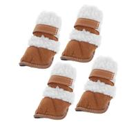 ROMISBABA 2 Pairs Pet Short Snow Boots Paw Protectors for Dogs Winter Warm Non Slip Hiking Shoes for Puppies Outdoor Cold Weather Paw Protection