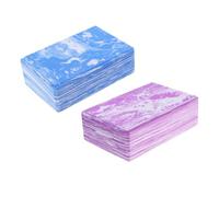 ROMISBABA 2 Pcs EVA Yoga Blocks for Beginners High Density Camouflage Fitness Bricks with Anti-slip Surface Lightweight Foam Purple Blue for Pilates Stretching and Balance