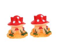 ROMISBABA 2 Pcs Mushroom House Model for Reptile Pet Box Decoration Micro Landscape Ornament Cute Cottagecore Fairy Garden Accessory Safe for Crawlers