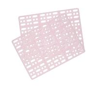 ROMISBABA 2 Pcs Rabbit Foot Mat Plastic Pads 4 Fixed Tabs Pink for Playpen Cage Pet Foot Mats Non-slip Protective Pads for Small Animal Play Areas