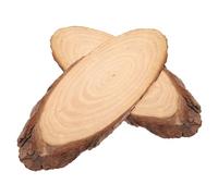ROMISBABA 2 Pcs Wood Stepping Stones Oval Wooden Blocks for Garden Pathway Outdoor Walkways Patio Paving Stones Natural Wood Slices with Non-Slip Texture for Lawn Landscaping