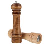 ROMISBABA 2 Pcs Wooden Pepper Grinder Set 8 Inch Manual Pepper Mill Kitchen Masher Household Spice Grinding Tool in Natural and Vintage Wood Colors Suitable for Cooking and Dining