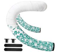 ROMISBABA 2 Rolls Non Slip Road Bike Handlebar Tape Wear Resistant Cycling Grip Wrap for Enhanced Comfort and Firm Control Soft Feel White and Cyan Decorative Wraps for Long Distance Riding