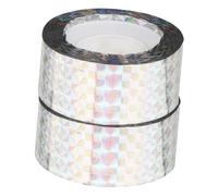 ROMISBABA 2 Rolls Reflective Bird Scaring Tape Double Sided Spiral Ribbon for Garden Patio Fence Durable Pet Material with Sunlight Reflecting Sparkle Effect to Deter Birds