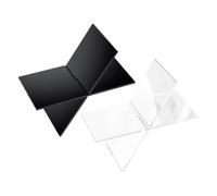 ROMISBABA 2 Sets Acrylic Book Stand Lightweight Transparent Black Open Display Holders for Cookbooks Textbooks Bibles Magazines Kitchen Counters Desks Coffee Tables Modern Minimalist Design