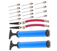 ROMISBABA 2 Sets High-pressure Basketball Pump Kit with Ergonomic Handle Flexible Rubber Hose Needles Wear-resistant Inflation Tools for School Sports Balls Soccer Volleyball Rugby Portable