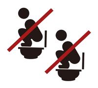ROMISBABA 2 Sheets Removable Toilet Seat Lid Sign Sticker Restroom Wall Decals Bathroom Warning Sticker Finish Easy to Apply for Home and Public Washrooms