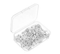 ROMISBABA 200pcs Household Toothed Thumbtacks Pushpins for Cork Boards Poster Fixing Photo Wall Decoration Multi Function White Boxed Pins for Office and Home Use