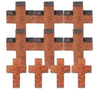 ROMISBABA 200pcs Wooden Cross Charms Pendant for DIY Pendant Jewelry and Bracelet Making, Coffee Colour Wood Material with Simple Shape Design, for Decorating Bracelets and Home