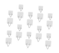 ROMISBABA 20pcs Adhesive Plastic Hooks for Wall Hanging Invisible No-Drill Plate Holders and Picture Hangers Strong Sticky Hooks for Bathroom Kitchen Home Decor Plastic with Powerful