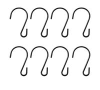 ROMISBABA 20pcs Black Metal S-Shaped Hanging Hooks Heavy-Duty Key Hangers for Kitchen Bathroom Closet Organization Stable Structure for Utensils and Accessories