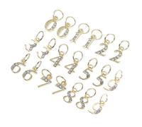 ROMISBABA 20pcs Gold Metal Rhinestone Nail Art Charms Wear-Resistant Replaceable Nail Decor with Numbers 0-9 for DIY Manicure