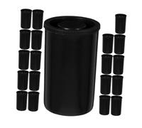 ROMISBABA 20pcs Lightblocking Black Plastic Film Canister Holder with Lids Compact Camera Reel Storage Containers for Small Accessories Beads Keys Coins Photo Storage