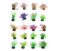ROMISBABA 20pcs Mixed Style Simulation Water Grass Artificial Aquatic Plants for Fish Tank Mini Seaweed Plastic Aquarium Plants Realistic Miniature Pond Decor Lightweight Supplies