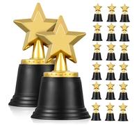 ROMISBABA 20Pcs Plastic Five Point Star Trophies for Lightweight Party Game Prizes Classroom Rewards with Shiny Coating Creative Competition Awards