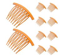 ROMISBABA 20pcs Plastic French Side Combs with 7 Teeth for Women and Ladies, Coffee Colour Hair Accessories Offering Styling Flexibility and Preventing Pressure Marks, for Chignon Bun