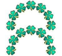 ROMISBABA 20pcs St Patrick's Day Four Leaf Clover Brooch Pin Green Metal Shamrock Lapel Pins with Magnetic Clasp Elegant Irish Lucky Accessories for Women S Clothing and Formal Wear