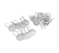 ROMISBABA 20pcs Stainless Steel Numbered Key Tags Round Metal Number Tags with Stylish Design for Convenient Sorting and Built to Last in Office Or Home Use