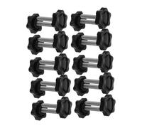 ROMISBABA 20pcs Star Hand Knob Screws with Black Plastic Handle Hex Clamping Knobs for Easy Manual Tightening Quick Installation Replacement Parts for Electronics and Cabinet Maintenance