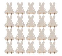ROMISBABA 20pcs Wooden Easter Bunny Decorations for Desk and Bookshelf, Environmentally Friendly Plastic Rabbit Ornaments, Lovely and Warm Seasonal Home Décor for Easter