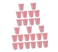 ROMISBABA 25pcs Classic Striped Popcorn Boxes Paper Snack Cups for Parties Cinema Carnival Sturdy Paper Containers for Popcorn French Fry Holders and Appetizers