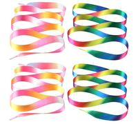 ROMISBABA 2pairs Rainbow Shoelaces Flat Polyester Tie for Sneakers Sports Shoes Canvas Blue and Pink Gradient Decorative Shoe Laces Replacement with High Visibility Pattern
