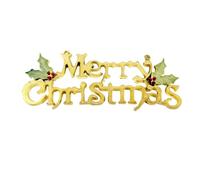 ROMISBABA 2pcs 20cm Merry Christmas Door Hanging Ornaments Plastic Creative Pendant Decorations for Christmas Party, Silver and Golden, Photo Prop to Create Happy Atmosphere