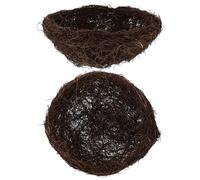 ROMISBABA 2pcs 25cm Rattan Bird Nest Set, Handmade Faux Birdhouses with Natural Texture, Decorative Bird Cage Accessories for Garden, Home, Wedding, and Christmas Ornaments