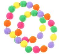ROMISBABA 2pcs Adjustable Rainbow Plush Ball Collars for Cats and Dogs, Comfortable and Safe Basic Collars Suitable for Races and Weddings