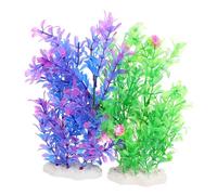 ROMISBABA 2pcs Artificial Aquarium Plants Water Grass for Fish Tank Decoration Fade Resistant Lifelong Color Suitable for Fresh and Saltwater Realistic Vivid Simulation for Natural