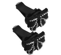 ROMISBABA 2Pcs Black Pearl Bow Car Air Freshener Clips Automotive Aromatherapy Diffuser with Perfume Cotton Pads Car Air Vent Clip for Vehicle Interior Fragrance