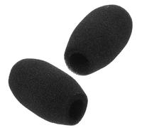 ROMISBABA 2pcs Black Sponge Microphone Windscreen Covers Lightweight Mic Covers that Voice Clarity Suitable for Teaching and Speeches