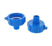 ROMISBABA 2Pcs Blue IBC Tote Valve Adapter 2 Inch to 3/4 Inch Thread Fitting Connector Water Hose Adapter for IBC Tank Container and Hose Connections