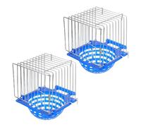 ROMISBABA 2pcs Canary Nest Pan Bird Roosting Box Sturdy Construction Portable Iron Wire and Plastic Material Blue Colour Outdoor Bird Nest for Pigeon and Finch