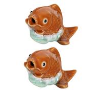 ROMISBABA 2pcs Carp Toilet Bolt Covers Decorative Ceramic Caps for Bottom of Toilet Easy Installation Sturdy Fade Resistant Material Versatile Style for Modern and Traditional Bathrooms