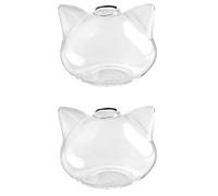 ROMISBABA 2pcs Cat Head Shaped Glass Vases for Hydroponic Planting, Sturdy Flower Arrangement Containers with Simple Design, Home Or Milk Tea Shop Decoration