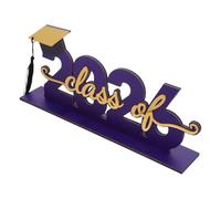 ROMISBABA 2pcs Class of 2026 Graduation Table Decorations Wooden Desk Plaques with Black Tassel, Blue 3d Graduation Party Favors for Middle, High School College Celebration, 11.8" X 5.3"