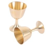 ROMISBABA 2Pcs Copper Wine Cups Multi-Function Tabletop Sacrifice Offering Cups for Home Worship and Ritual Use with Smooth Polished Surface