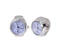 ROMISBABA 2pcs Creative Finger Ring Watches for Women, Mini Time Display with Big Numbers, Metal Stylish Accessories for Everyday Wear