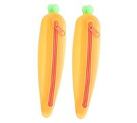 ROMISBABA 2pcs Cute Kawaii Art Pencil Case Carrot Shape Silicone Pencil Pouch for Girls Aesthetic School Supplies Bag