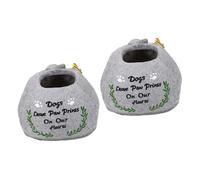ROMISBABA 2pcs Dog Memorial Resin Flower Pot Elegant Outdoor Grave Marker for Pets Heartfelt Tribute for Dog Loss Beautiful Garden Decoration Pet Remembrance